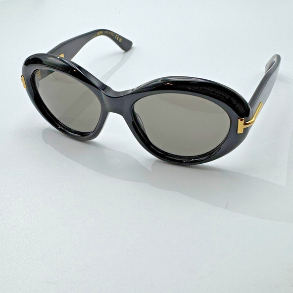 Tom Ford Sunglasses Icon TF1328 01A Black Oval Frame Gray Lens 55-18-140 main image 7